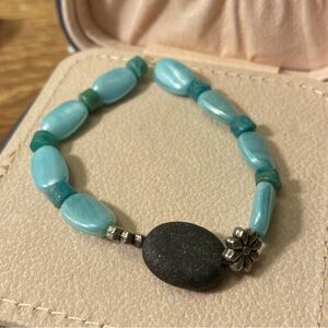 Volcanic rock oil absorbent beaded bracelet